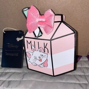 Disney Loungefly  Marie Milk Carton small bag with wristlet attachment